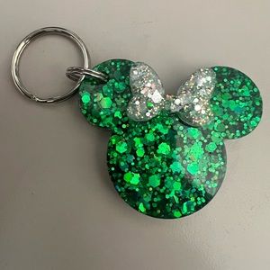 Green Mouse w/White Bow